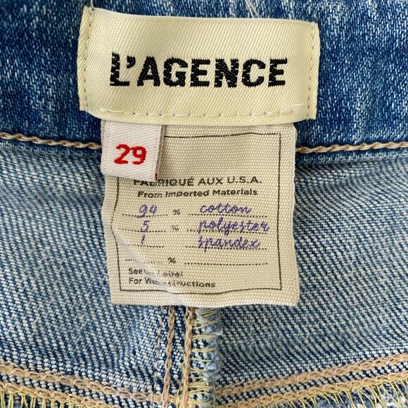 L'Agence Wanda Wide Leg Jeans Size 29 Highland Blue High Rise Crop Casual Staple - Picture 10 of 14